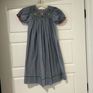 Girls smocked flower and lady bug dress